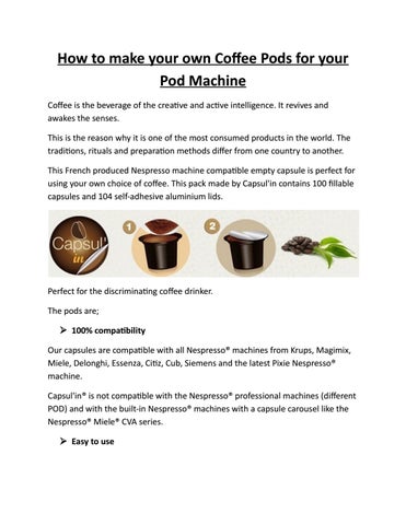 How To Make Nespresso Pods