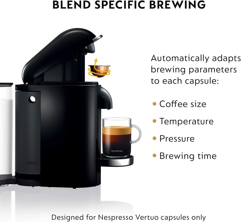 Nespresso VertuoPlus Coffee and Espresso Machine by Breville,60 fluid ounces, Ink Black