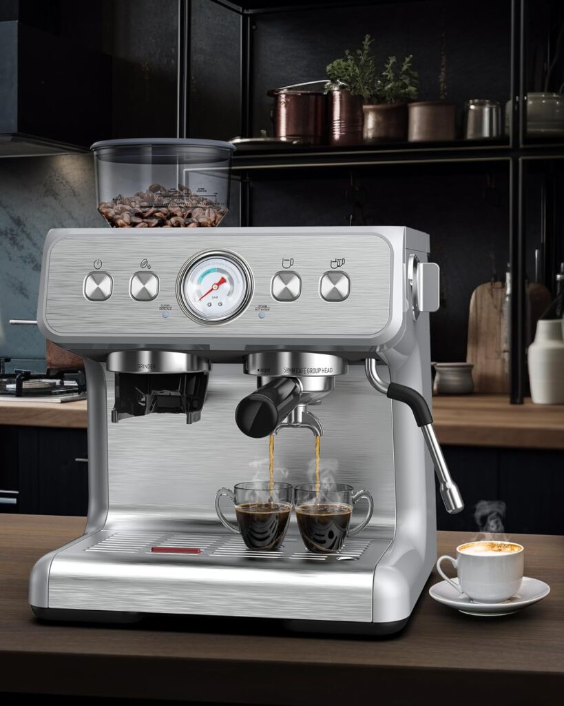 COWSAR Espresso Machine 20 Bar, Semi-Automatic Espresso Maker with Milk Frother Steam Wand, Nespresso Capsule Compatible, 45 oz Removable Water Tank for Cappuccino, Latte, Home
