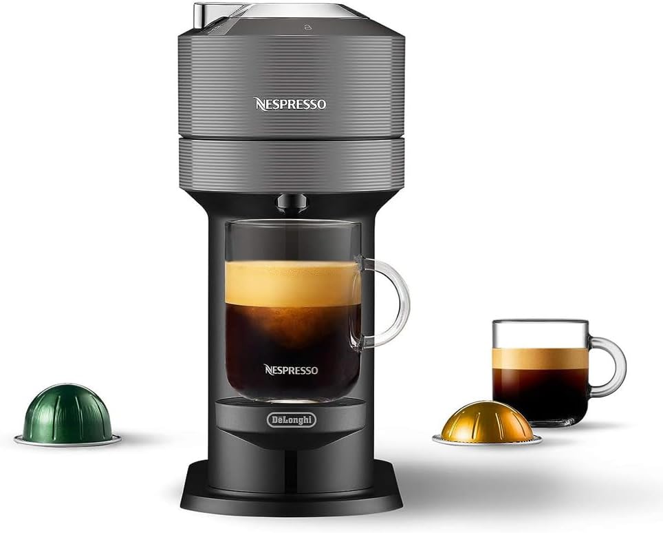 Nespresso 072-08-0567 Vertuo Next Espresso and Coffee Maker by DeLonghi Dark Grey (Renewed)