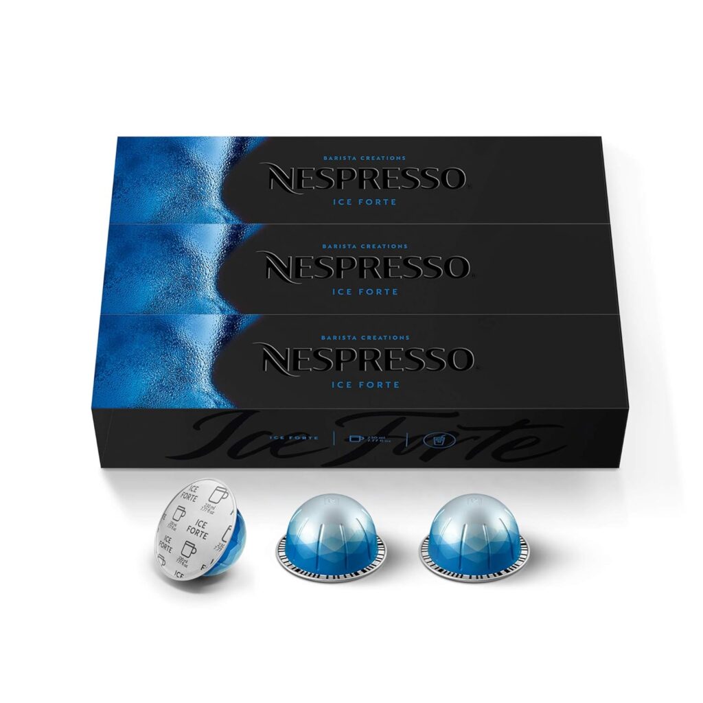 Nespresso Capsules VertuoLine, Iced Coffee, Iced Forte, 30 Count, Brews 7.77 Ounce (VERTUOLINE ONLY)