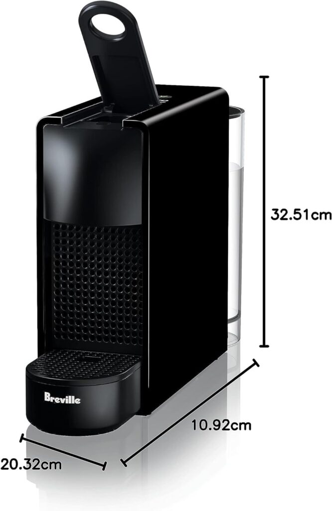 Nespresso Essenza Mini Espresso Machine by Breville,0.6 Liters, Piano Black, 15.25 x 5.5 x 12.25 in