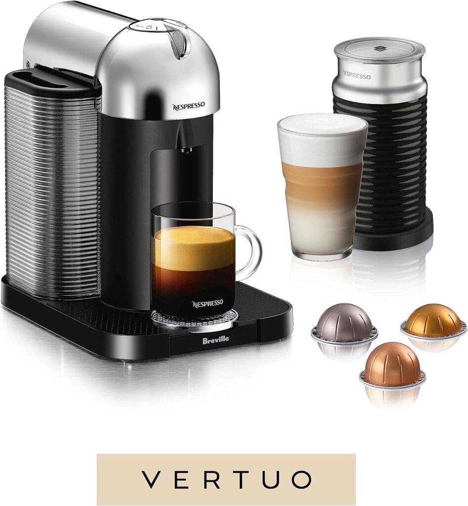 Nespresso Vertuo Coffee and Espresso Machine by Breville, 5 Cups, Chrome