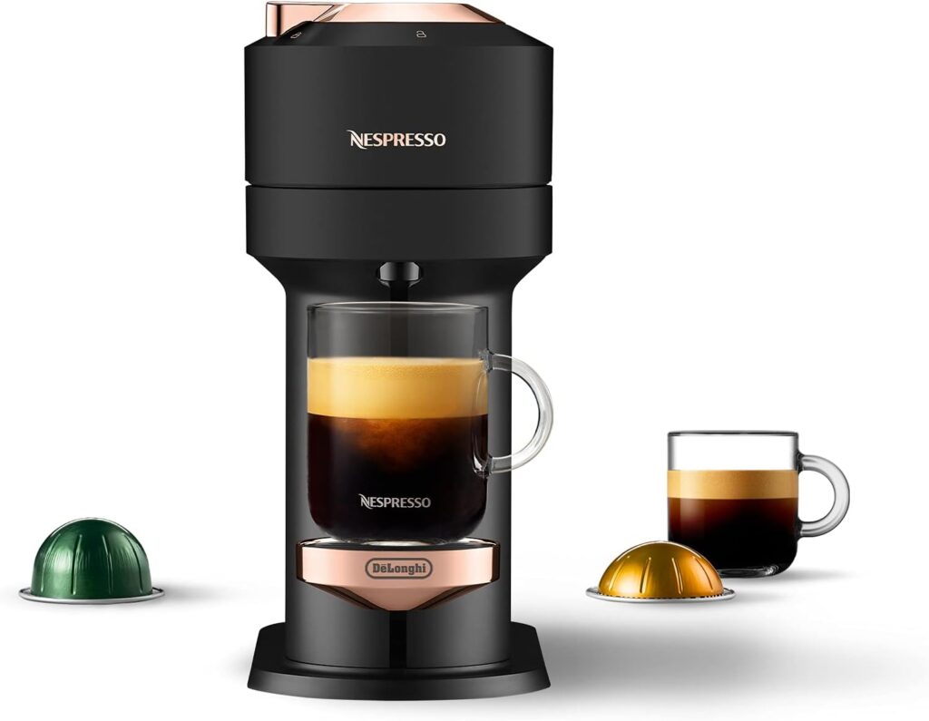 Nespresso Vertuo Coffee and Espresso Maker, Machine Only, Black Matte Rose Gold