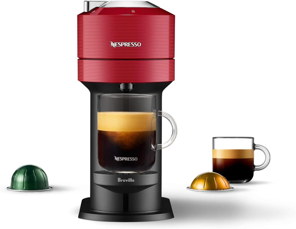 Nespresso Vertuo Next Coffee and Espresso Machine by Breville, Cherry Red, 1.1 Liters