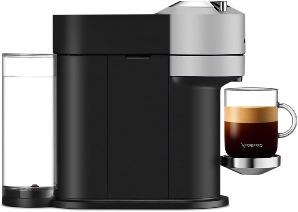Nespresso Vertuo Next Deluxe Compact Coffee, Espresso Machine with Innovative Centrifusion Technology and Automatic Capsule Ejection (Silver)