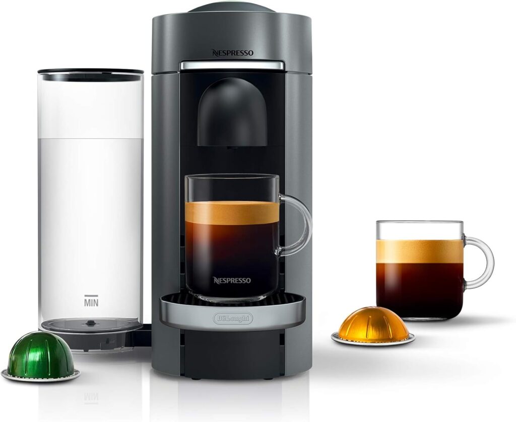 Nespresso Vertuo Plus Coffee and Espresso Maker by DeLonghi, 60 ounces, Titan