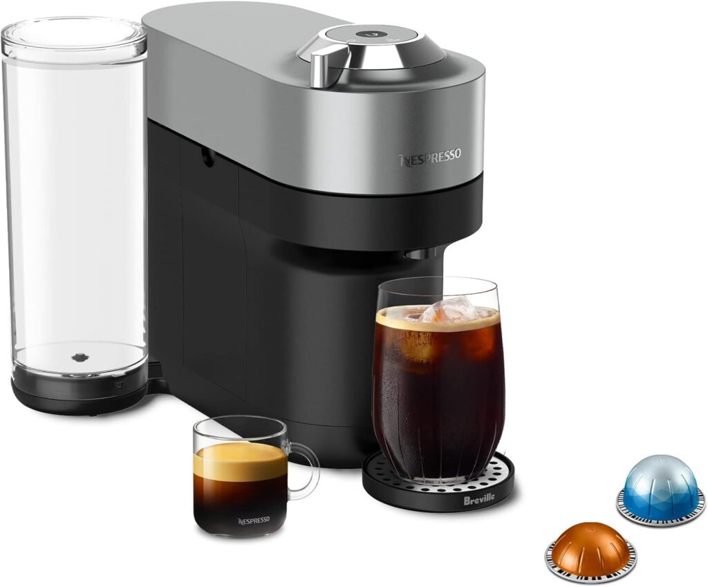 Nespresso Vertuo POP+ Deluxe Coffee and Espresso Machine by Breville, Titan