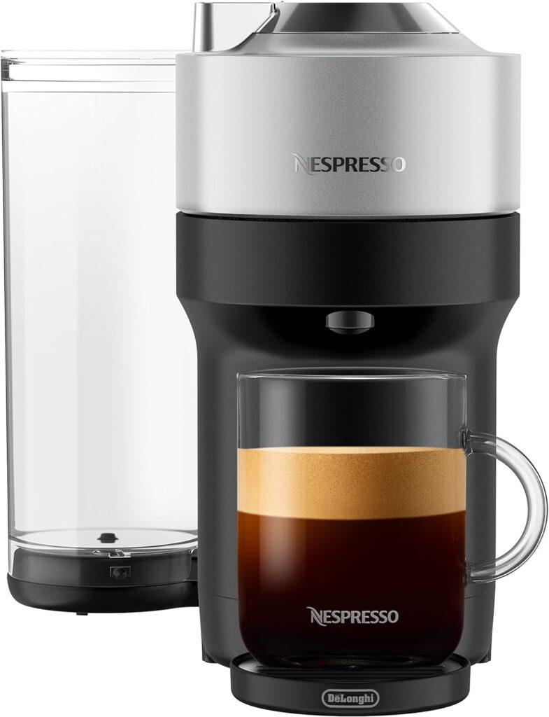 Nespresso Vertuo Pop+ Deluxe Coffee and Espresso Machine by DeLonghi, Silver