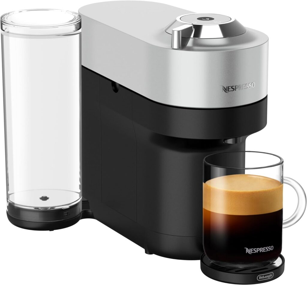 Nespresso Vertuo Pop+ Deluxe Coffee and Espresso Machine by DeLonghi, Silver