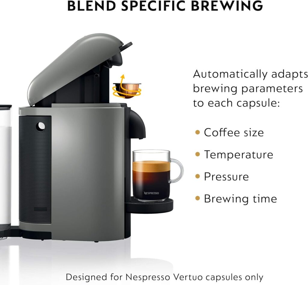 Nespresso VertuoPlus Coffee and Espresso Machine by Breville,8 ounce,Grey