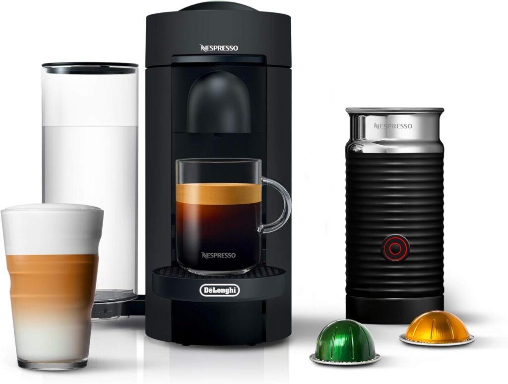 Nespresso VertuoPlus Coffee and Espresso Machine by DeLonghi, 38 ounces, Matte Black