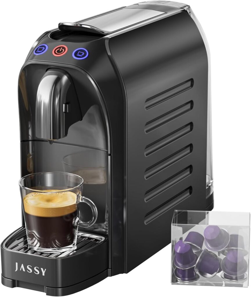 Small Espresso Coffee Machine 20 Bar Coffee Maker Compatible for Nespresso Original Capsule for Home Brewing with 10 Pcs Capsules,Espresso/Lungo Choice,1255W