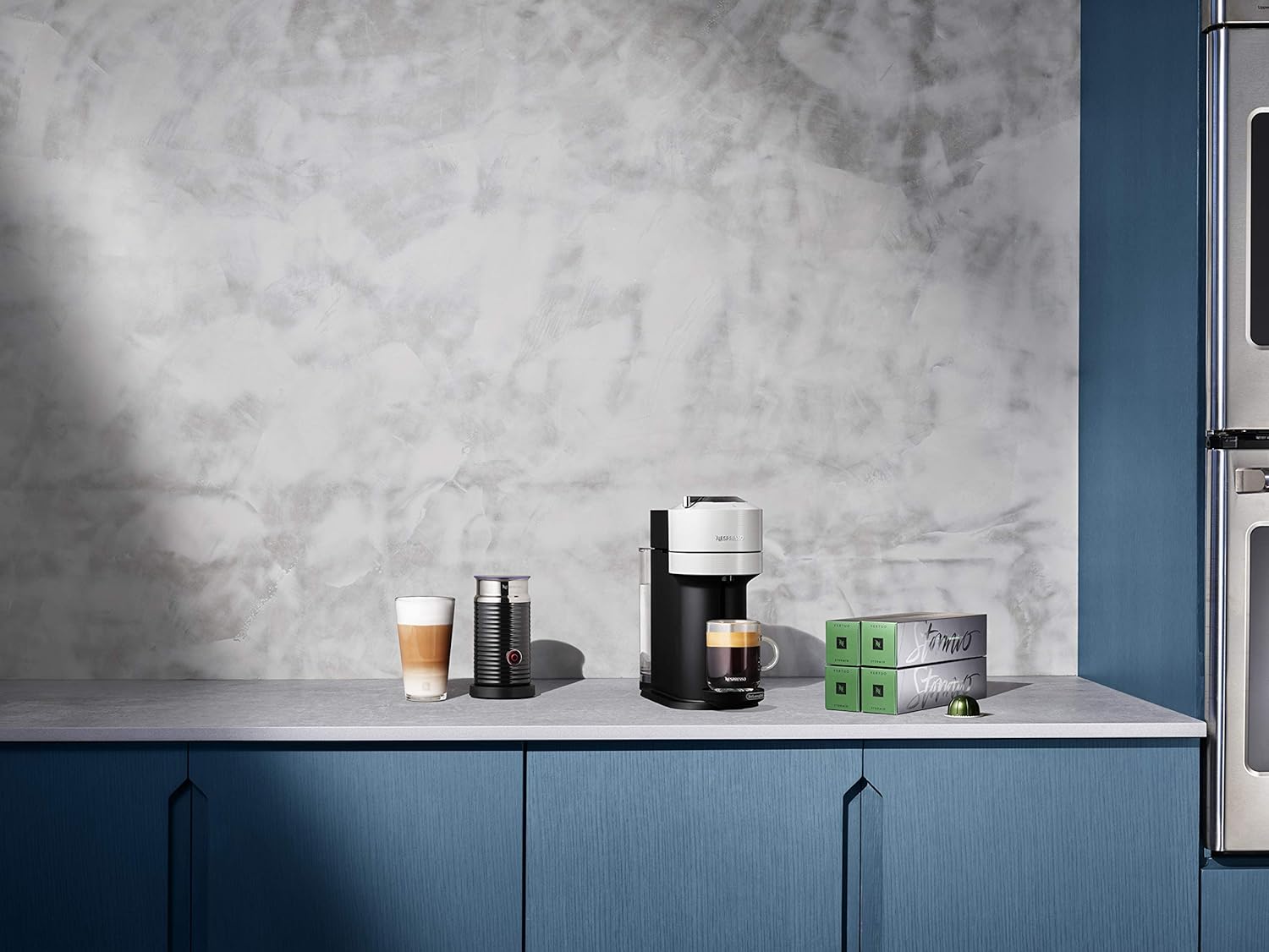 Nespresso Vertuo Next Coffee and Espresso Maker by DeLonghi with Aeroccino Milk Frother, White