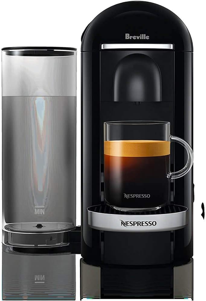 Nespresso VertuoPlus Coffee and Espresso Machine by Breville with Milk Frother,60 Fluid Ounces, Ink Black